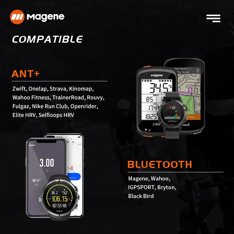 Monitor de Frecuencia Cardíaca con Banda Pecho Bluetooth ANT+